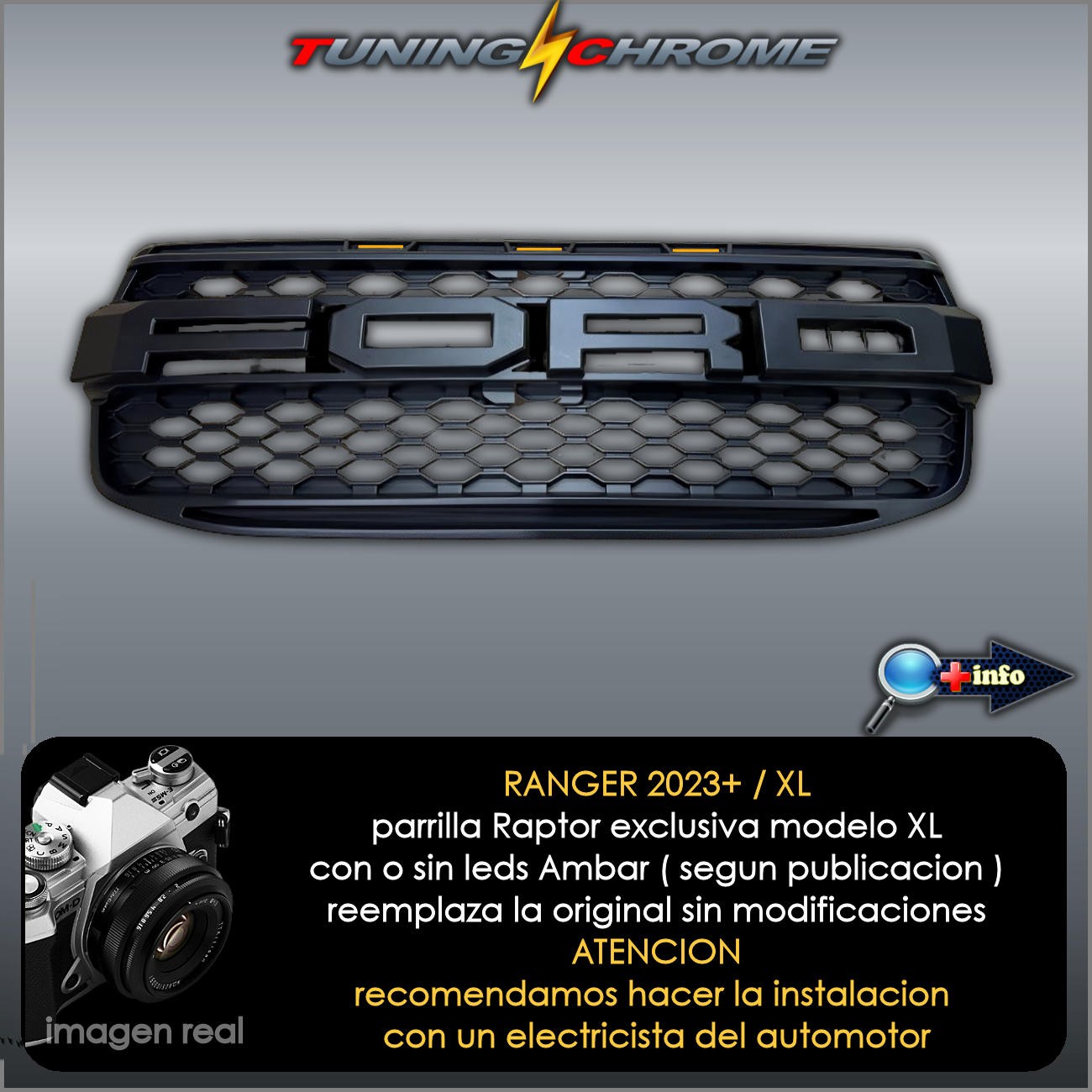 Parrilla RANGER XL / Negro Mate / NO LED'S
2023 - 2026