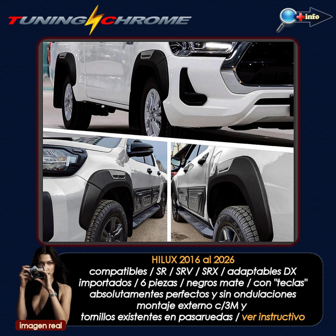 Overfender Original OEM / Negro Mate /"Tecla" Gris
 2016 - 2018