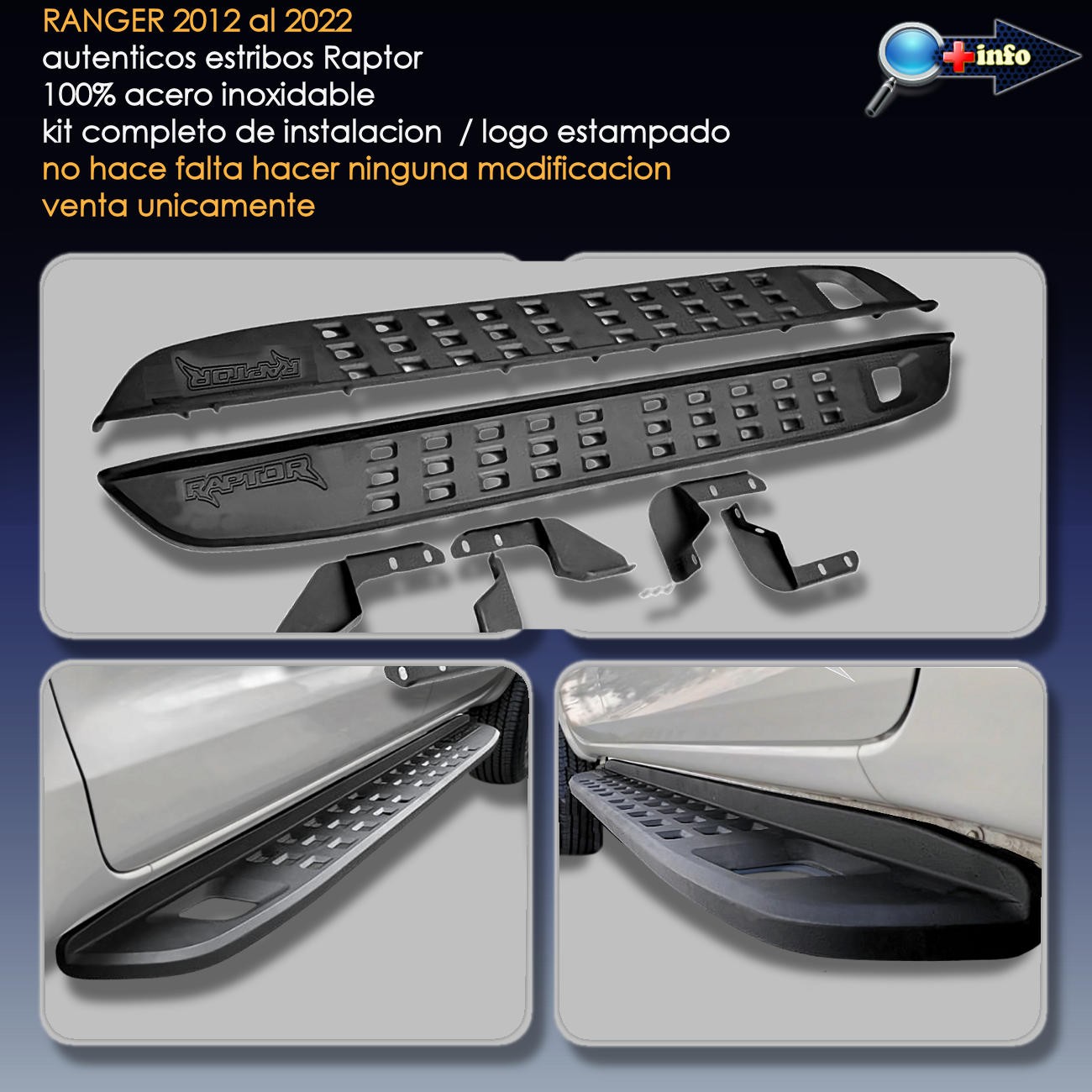 Estribos RAPTOR / 100 % Acero / Logo Estampado
2012 - 2022