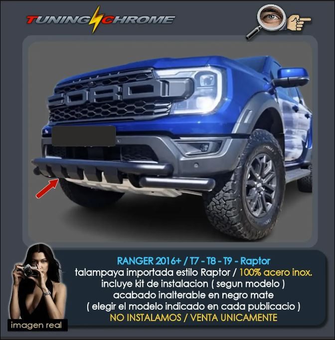 Talampaya estilo RAPTOR / RANGER T7 T8 T9 RAPTOR / Negro Mate
 2016 - 2026